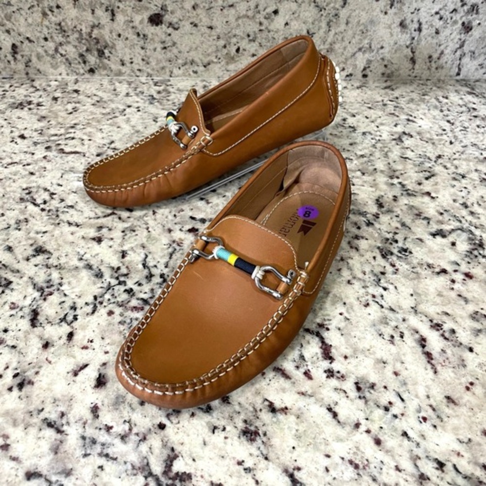 Riomar Waterman Leather‎ Driving Shoes Womens 8 Tan Loafers Moccasins Deck